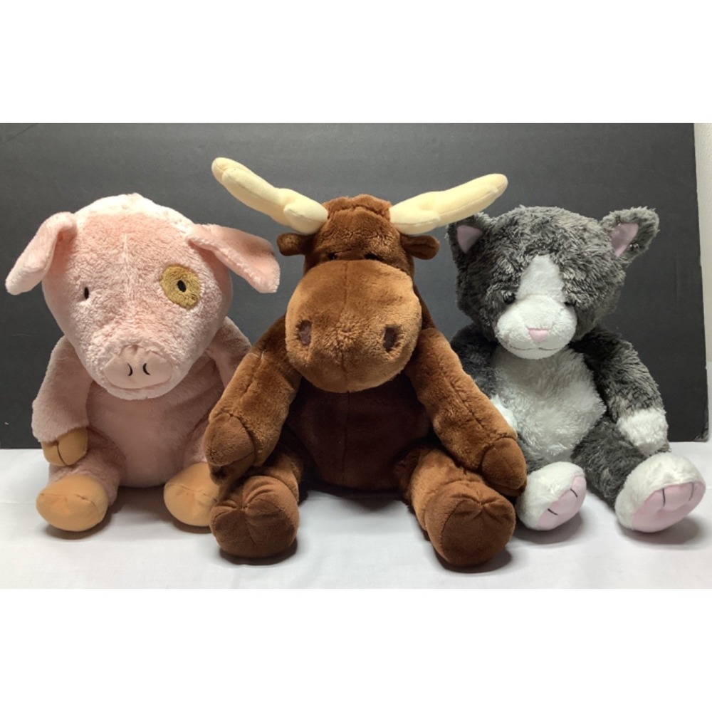 Kohl's Cares If You Give Collection Plush Pig Moose Cat 15" Lot of 3 Animals